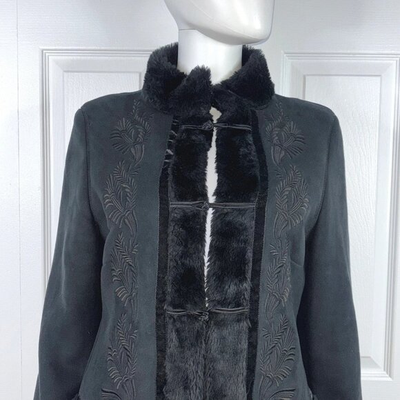 OUI OUISET women's black coat size 10 - Picture 1 of 2